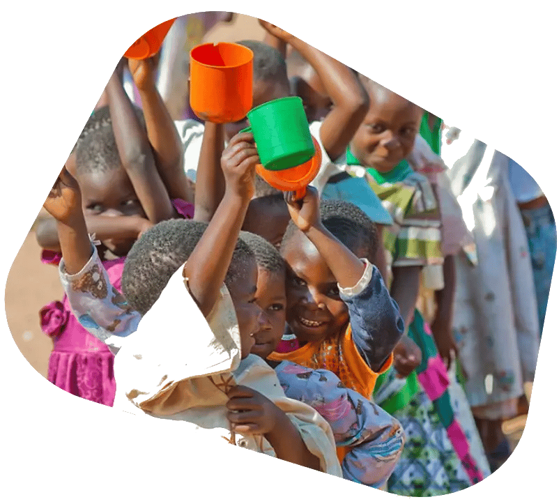 children holding cups